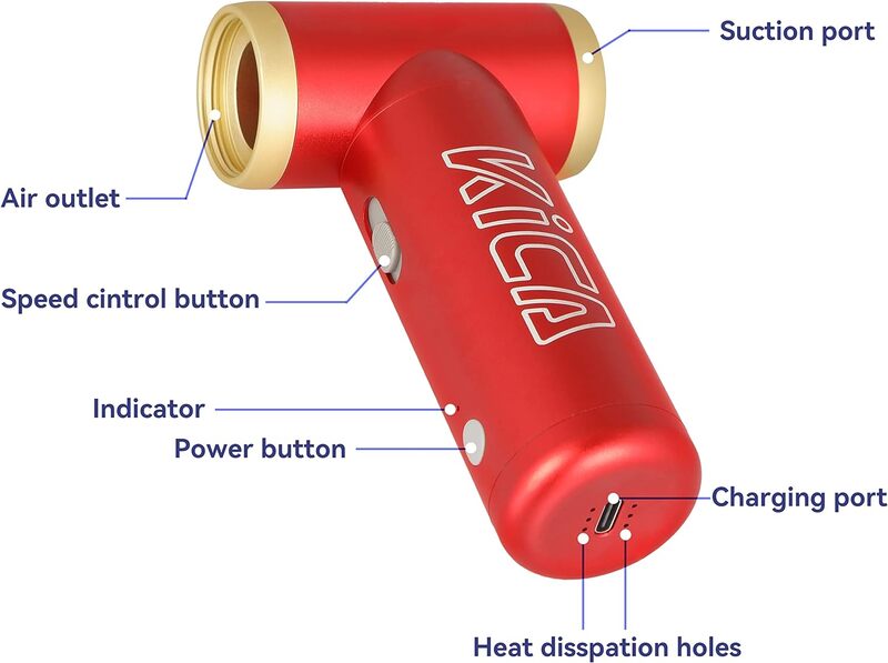 KiCA Jet Fan 2 Compressed Air Duster Blower Red